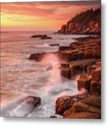 Soft Dawn At Otter Cliffs Metal Print