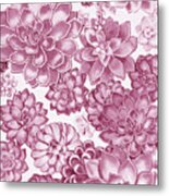 Soft Pink Succulent Plants Garden Watercolor Interior Art I Metal Print