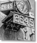 Soo Line Locomotive 2645 Headlight Vertical Bw Metal Print
