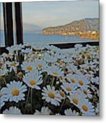 Sorrento - View With Flowers Metal Print