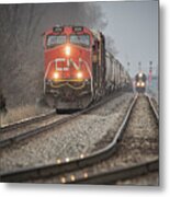 Southbound Canadian National A432 Passes Cn A408 At Effingham Illinois Metal Print