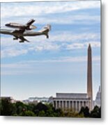 Space Shuttle Discovery Over Washington Dc Metal Print