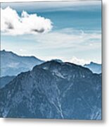 Spectacular Mountain Dachstein With Glacier In The Alps Of Austria Metal Print