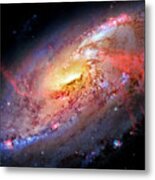 Spiral Galaxy M106 In High Resolution Metal Print