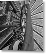 Spiral Staircases Paris Black And White Kn67 Metal Print