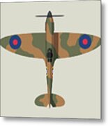 Spitfire Wwii Fighter Aircraft - Earth Brown Landscape Metal Print