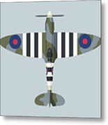 Spitfire Wwii Fighter Aircraft - Grey Landscape Metal Print