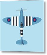 Spitfire Wwii Fighter Aircraft - Recon Blue Metal Print