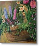 Spring Basket Metal Print