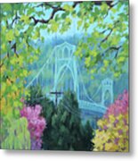 Spring Bridge Metal Print