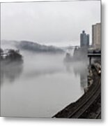 Spuyten Duyvil With Fog Metal Print