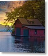 Squam Lake Boat House Metal Print