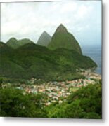 St. Lucia Pitons Metal Print