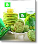 St Patricks Day Green Party Food. Metal Print