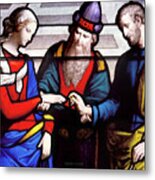 Stained Glass Art - The Marriage Of Mary And Joseph Metal Print