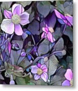 Stained Glass Wildflowers Metal Print