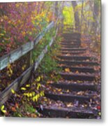 Stairway To Autumn Metal Print