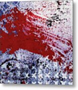 Star Spangled Iv Red White And Blue Abstract Metal Print