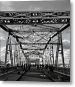 Steel Lines Bw Metal Print