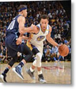 Stephen Curry And Seth Curry Metal Print