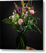 Still Life Field Bouquet In A Vase Metal Print