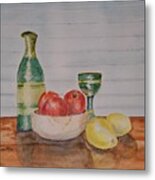 Still Life With Apples And Lemons Metal Print