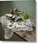 Still Life With Pears And Gooseberries Metal Print