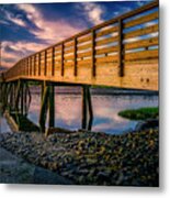 Stillness At Footbridge Metal Print