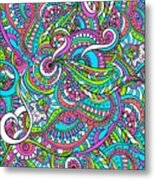 Stinavka - Bright Colorful Zentangle Pattern Metal Print