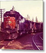 Vintage Railroad - Stopped For A Track Gang Red Flag Metal Print