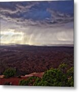 Storm Over Grand View Point Overlook In Canyonlands Natio Metal Print
