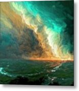 Storm Over Open Water Abstract Metal Print