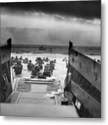 Storming The Beach On D-day Metal Poster