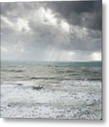 Stormy Sea And Dramatic Sky Metal Print
