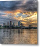 Stormy Sunset Over Little Rock Metal Print