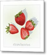 Strawberries Fresh Fruits Metal Print