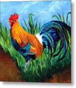 Sugar Cane Rooster Metal Print