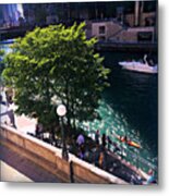 Summer Day's On The Chicago River Metal Print