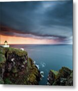 Summer Storm - St Abbs Head Lighthouse, Scotland Metal Print