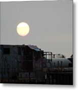 Sun Rise Over The Train Metal Print