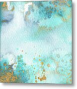 Sunbaked Mint And Gold Metal Print