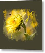 Sunflower And The Bumble Bee Metal Print