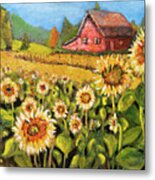 Sunflower Field Metal Print