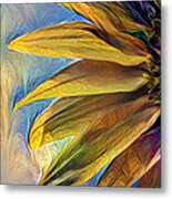 Sunflower Profile Digital Painting Metal Print