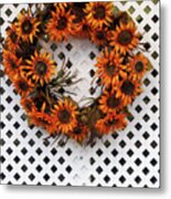 Sunflower Wreath Metal Print