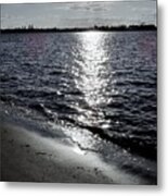 Sunlight Reflection On The Delaware River Metal Print