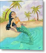 Sunning Mermaid Metal Print