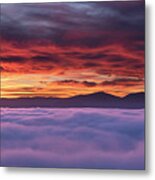 Sunrise Above The Clouds Viewed From Mount Woodson Metal Print