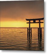 Sunrise At Lake Biwa, Japan Metal Print