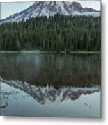 Sunrise At Reflection Lake - Mount Rainier Vertical Metal Print